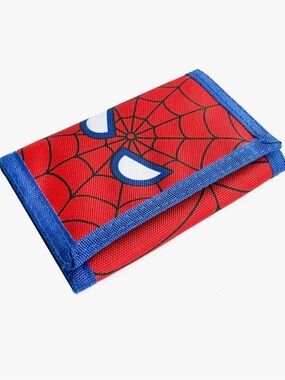 Red and Blue Spider Web Trifold Wallet